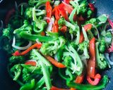 Hình bước làm 5 của món Gà chiên xào rau củ