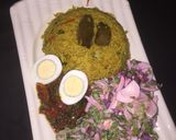 A picture of step 4 of Fried rice with beetroot salad.