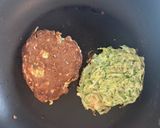 A picture of step 3 of 10 minute Savory Zucchini Pancakes #vegetarian #paleo #low carb #grain-free #gluten-free.