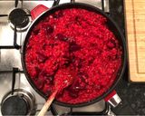 A picture of step 5 of Beetroot and Feta risotto.