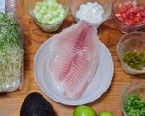A picture of step 1 of Mexican-Style Fish Tostadas.