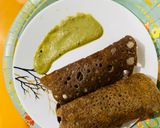 A picture of step 3 of Kambu (pearl millets dosa).