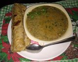 A picture of step 3 of Greengrams in coconut milk#theme challenge.