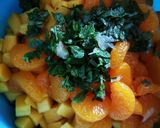 A picture of step 5 of Mango pomegranate summer salad.