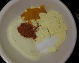 A picture of step 1 of Besan Palak Chat.