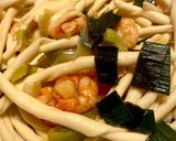 Une image de l'étape 3 de Fusilli aux crevettes rôties.