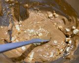 A picture of step 2 of Squillionaire blondies.