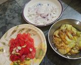 A picture of step 3 of Baingan ka bharta with boil rice.