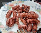 Foto del paso 1 de la receta: Salchichas de pollo con champiñones y pimientos verdes