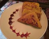 A picture of step 8 of Besan slice.