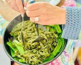 Une image de l'étape 4 de 💚 Champignons de Paris farcis au beurre de persil, servis avec des tagliatelles.