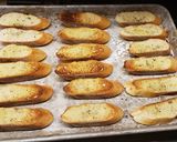A picture of step 7 of Lentil Salad Crostini with Chevre and Prosciutto.