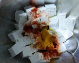 A picture of step 1 of Spinach with paneer.
