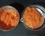 A picture of step 2 of Papaya Halwa.