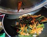 A picture of step 3 of Schewan beans and carrot stir fry.