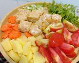 Hình bước làm 1 của món Tempeh sốt vang thuần chay