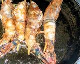 A picture of step 3 of Teriyaki prawns with net crepes.