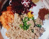A picture of step 1 of Beetroot Soya cheese cutlets.