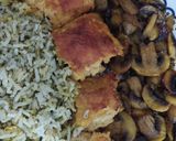 عکس مرحله 2 از دستور سبزی پلو با کباب تابه ای مرغ چرخ کرده و قارچ