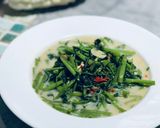 剁椒蒜味腐乳空心菜/水油炒三分鐘料理的食譜步驟4照片