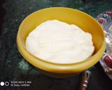 A picture of step 4 of Poori with Basundi.