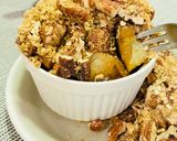 A picture of step 3 of Pecan Pear crumble with candied ginger (Microwave 5 mins).