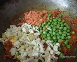 A picture of step 3 of Rajasthani Raw turmeric sabji.