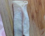 A picture of step 2 of Potstickers? (Using Dumpling Wrappers).