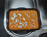 A picture of step 5 of Non fire Tricolor coconut burfi.
