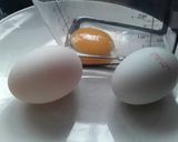 A picture of step 1 of Sig's Duck Egg and Sheep Cheese Omelette.