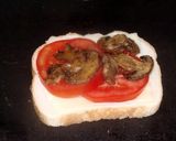 A picture of step 9 of taisen's tomato mushroom grilled cheese.