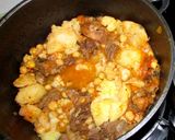 A picture of step 4 of Persian style beef stew.