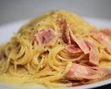 A picture of step 6 of Happy Pasta Carbonara.