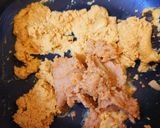 A picture of step 4 of Besan or Gur ki Burfi.