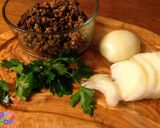 A picture of step 14 of Lentils with Fresh Pasta and Caramelized Onions.
