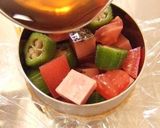 A picture of step 4 of Summertime Chilled Umeshu and Okra in Jelly For the Star Festival.