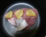 A picture of step 1 of Just Simmer for 10 Minutes! Black Tea Simmered Pork with Yuzu Sauce.