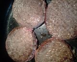 A picture of step 2 of sirloin burgers with caramelized onions.