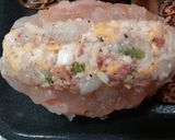 A picture of step 8 of Stuffed lobster with shrimp,bacon and cheese.