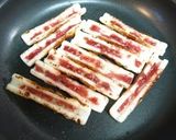 A picture of step 3 of Umeboshi Filled Chikuwa Topped with Shiso Leaves and Sesame Seeds.