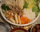 A picture of step 6 of Warming Hot Pot with Deep Fried Meatballs and Chinese Sauce.