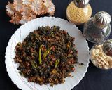 A picture of step 4 of Amaranth Moong Vaaji.