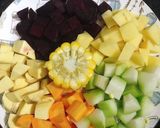 Hình bước làm 1 của món Nui rau củ chay