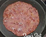 A picture of step 2 of Beetroot Rotis/Chapatis with Beetroot Onion Raita.