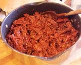 A picture of step 4 of Spicy Corned Beef Tacos with an Avocado Dressing Coleslaw.