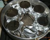 A picture of step 6 of Foolproof Crème Caramels (with easy ingredient ratios).