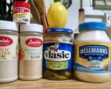 A picture of step 1 of Mom's Top Shelf Tartar Sauce.