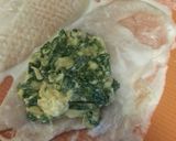 A picture of step 5 of Chicken folds with cheesy spinach.