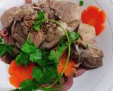 Hình bước làm 3 của món Nui lứt nấu khoanh giò