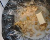 A picture of step 1 of Crockpot shells and cheese with ham.
